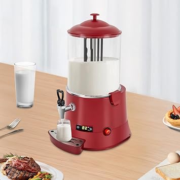 Hot Chocolate Machine, 10L Commercial Hot Chocolate Maker Great Temperature Control Hot Beverage Warmer, Hot Chocolate Dispenser Warmer Machine for Heating Chocolate Coffee Milk tea (Red)