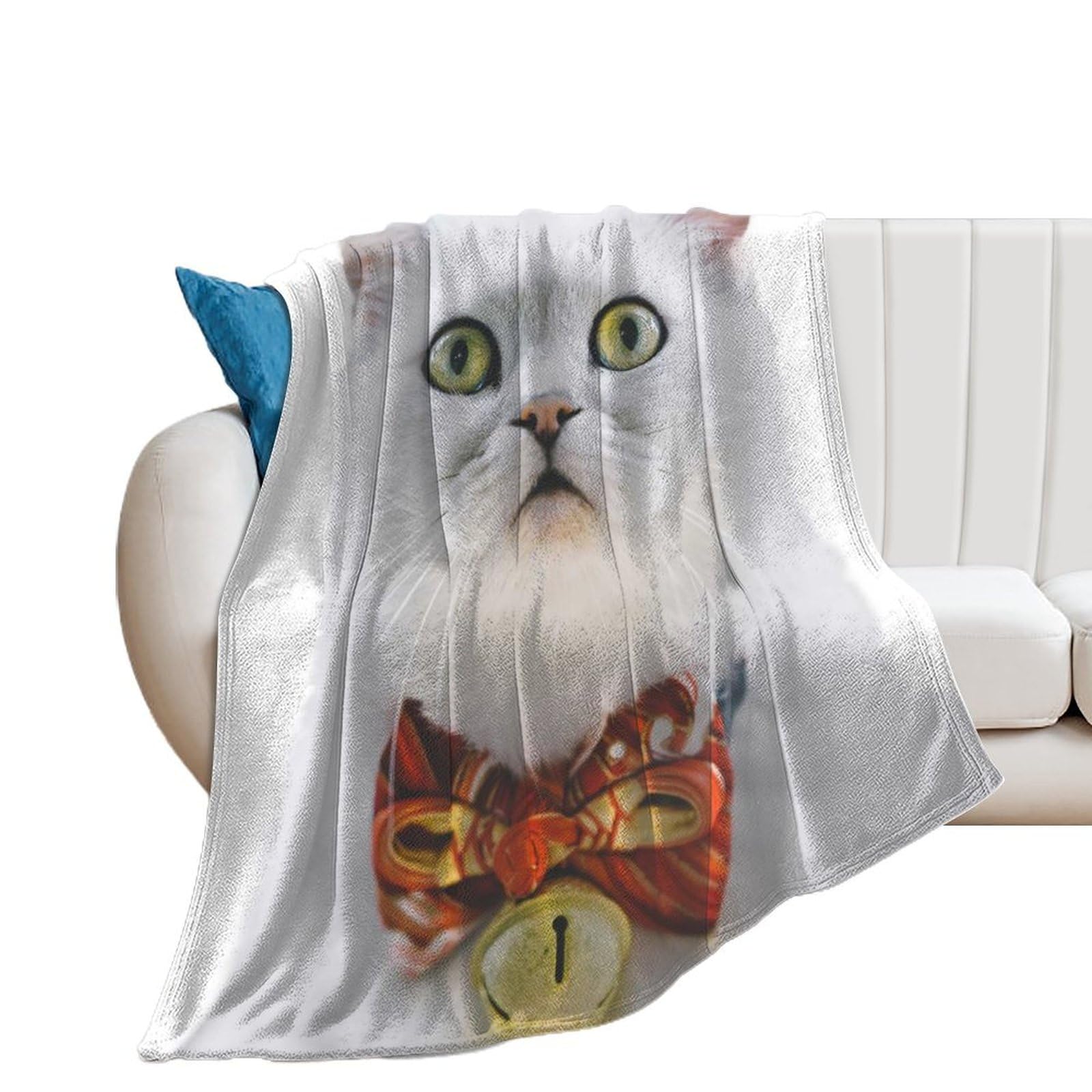 Couverture polaire chat mignon pour réchauffer vos soirées d'hiver au salon