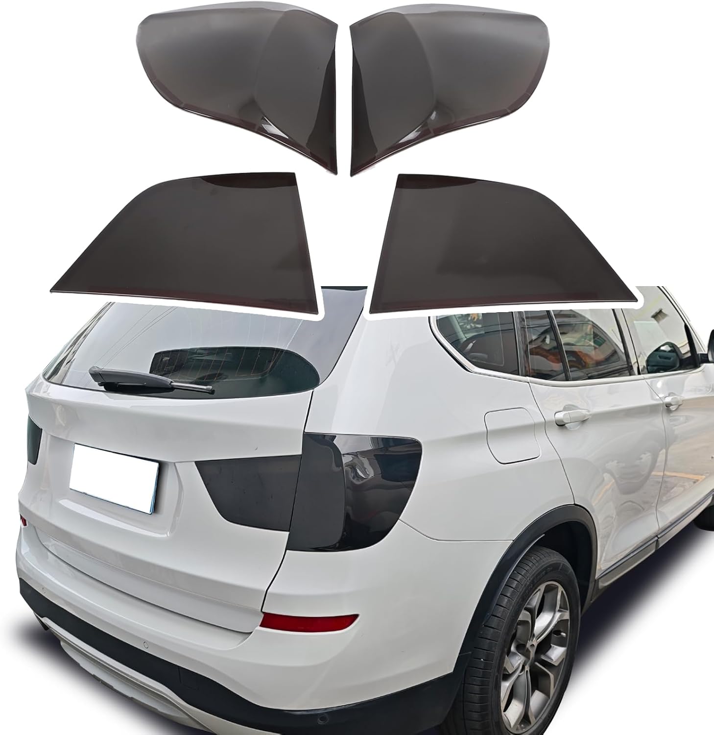Smoked Tail Light Covers Compatible with BMW X3 2011-2017 Car Taillight Protection Cover Rear Light Guards Exterior Accessories
