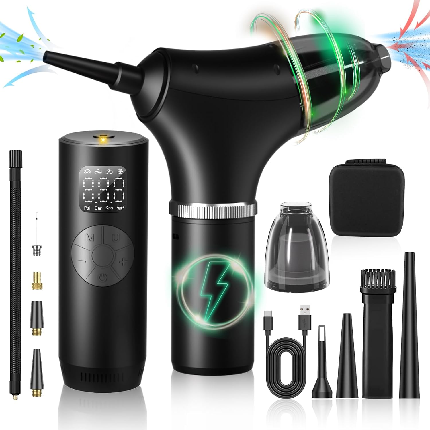 Amazon.com: Hapaisslin 3 in 1 Tire Inflator Portable Duster Compressed ...