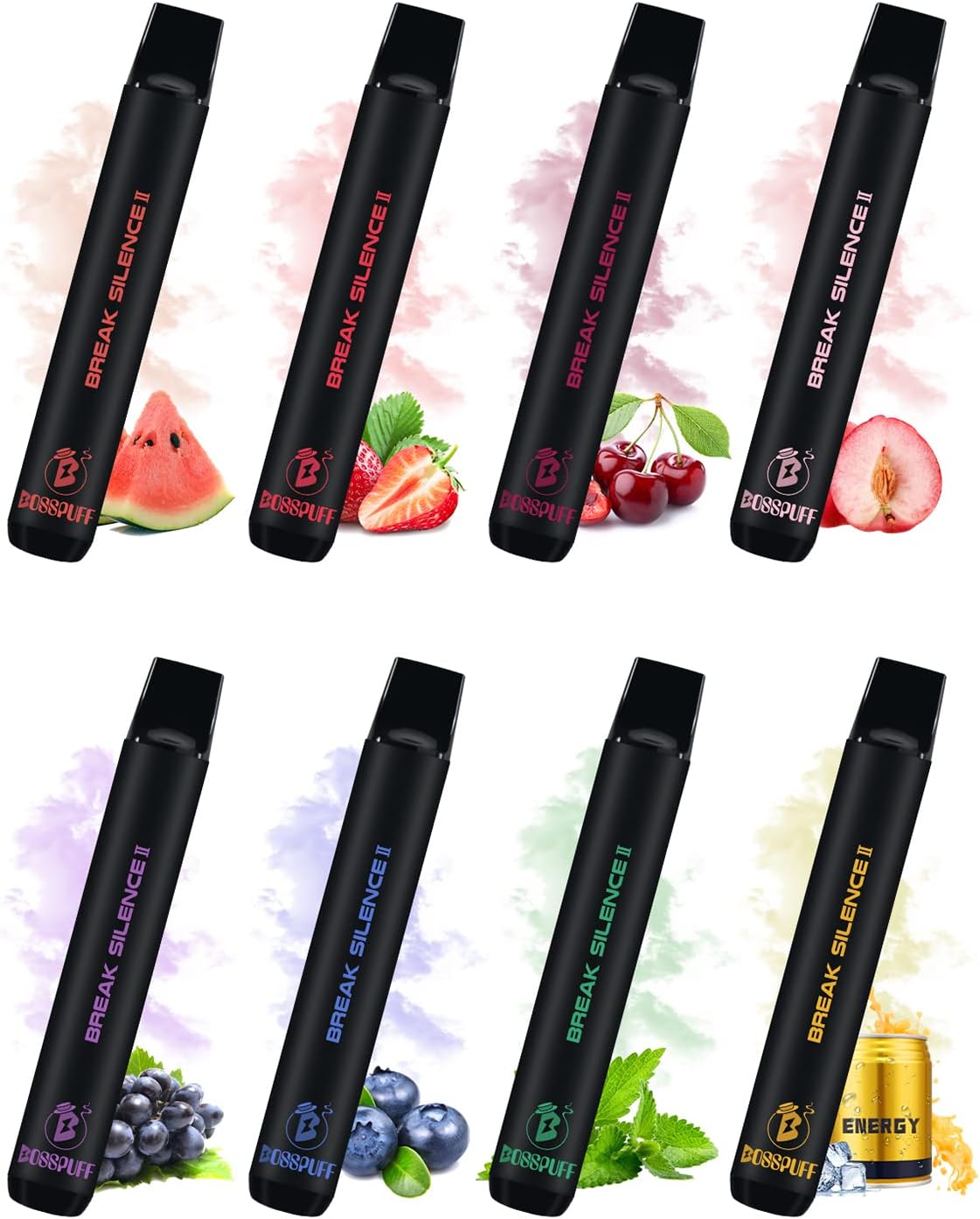 Welche Zigaretten Haben Am Wenigsten Nikotin Und Teer Vape, BOSSPUFF Vape Ohne Nikotin, Einweg e Zigarette 8Stk, E-zigarette