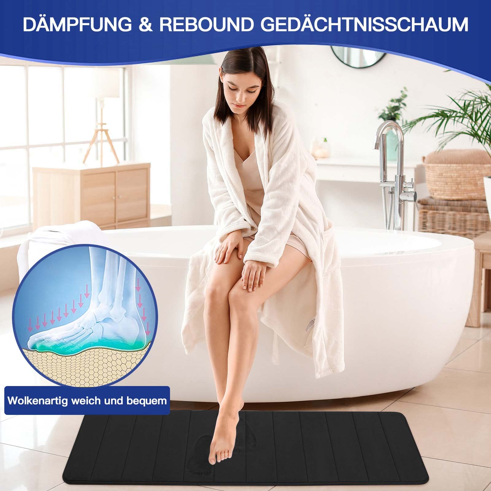 Tapis de Bain en Mousse à mémoire de Forme - Tapis de Douche Absorbant - Tapis de Salle de Bain - Tapis de Douche décoratif- Rose - Puériculture & Eveil bébé
