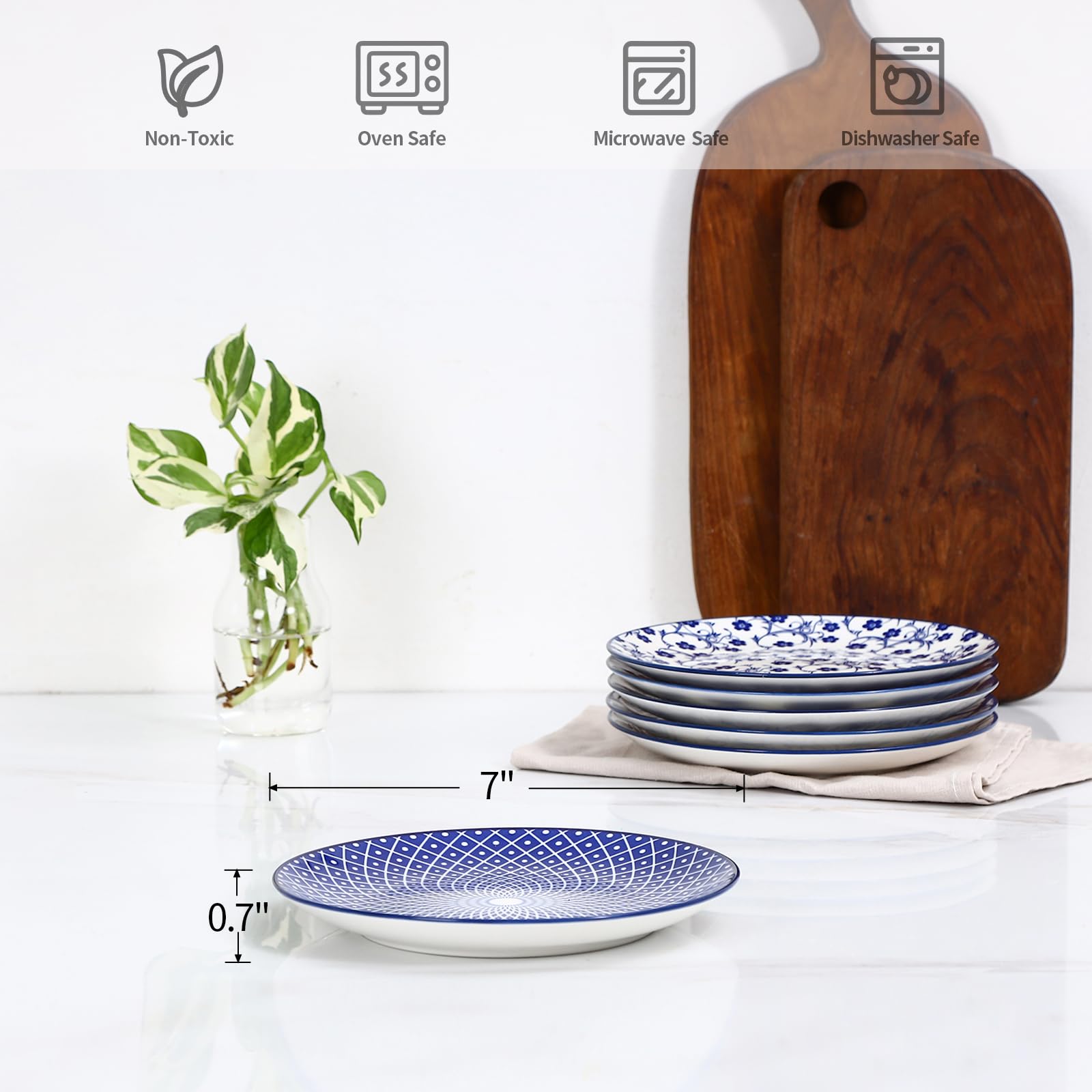 Snapklik.com : Ceramic Dessert Plates,7 Inch Small Plates, Appetizer ...