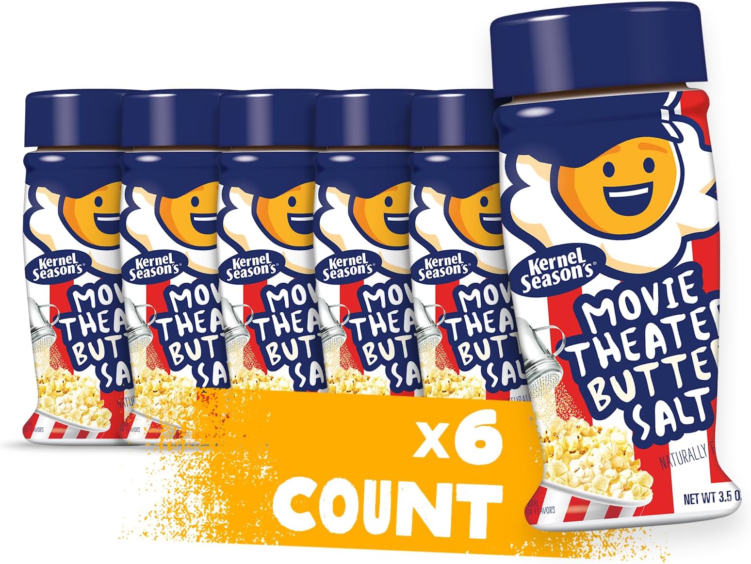 Popcorn Seasoning, Movie Theater Butter Salt, 3.5 Ounce (Pack of 6)