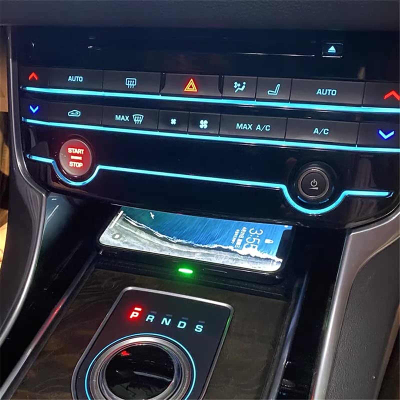 Dla jaguara, f-pace XE XF XFL 2017 2018 2019 akcesoria 15W szybka samochodowa bezprzewodowa ładowarka QI ładowarka do telefonu podkładka pod płytkę ładującą Bezprzewodowa ładowarka samochodowa