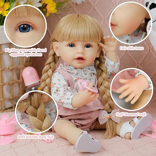 Miniatura 3 de Muñecas de bebé Reborn  Muñeca de bebé recién nacida realista que se ve real, muñecas de bebé de silicona completa con ropa de muñeca y accesorios,