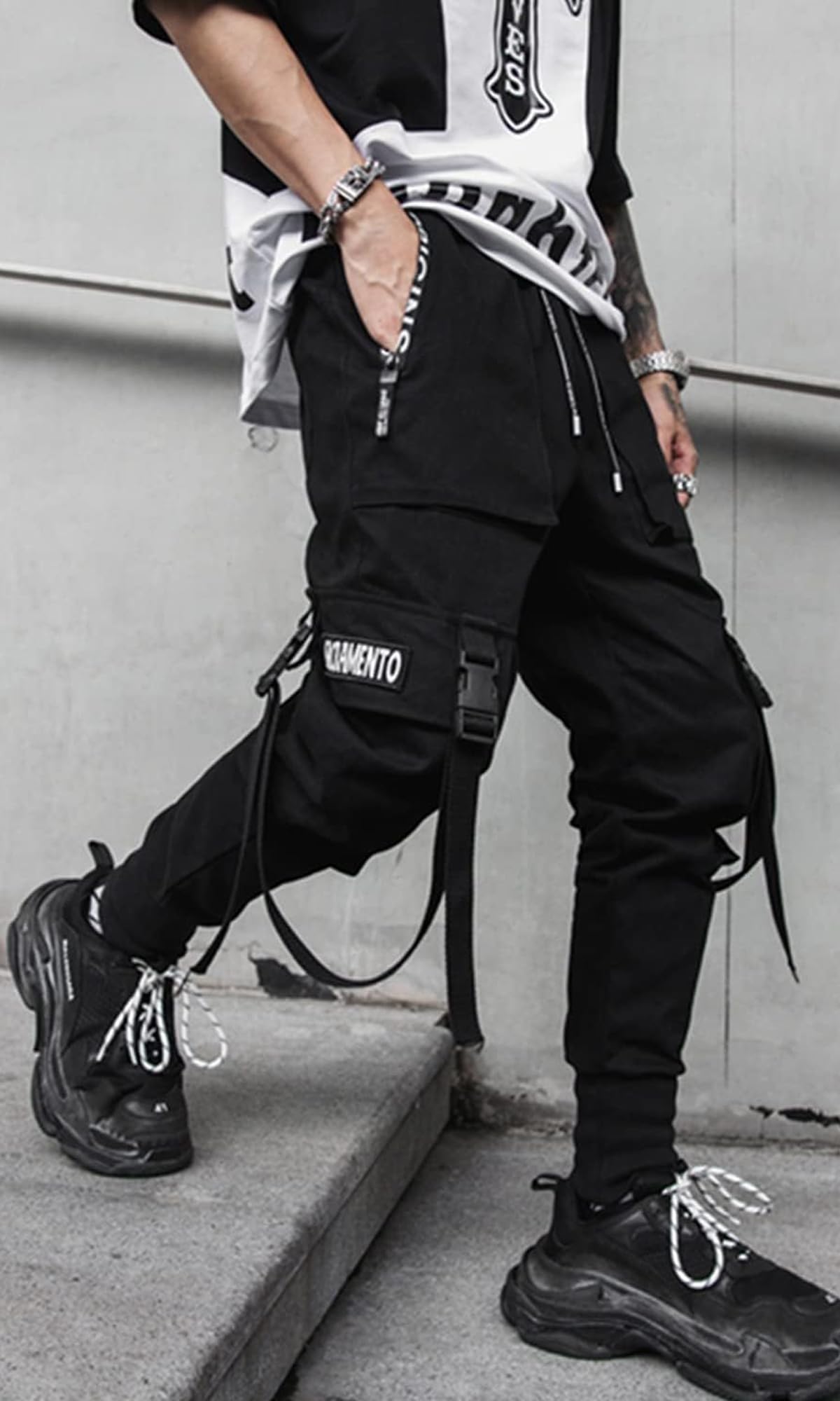 Men's Jogger Pants Punk Cargo Baggy Techwear Streetwear Hip Hop Couple Women Unisex Sports Casual Pants