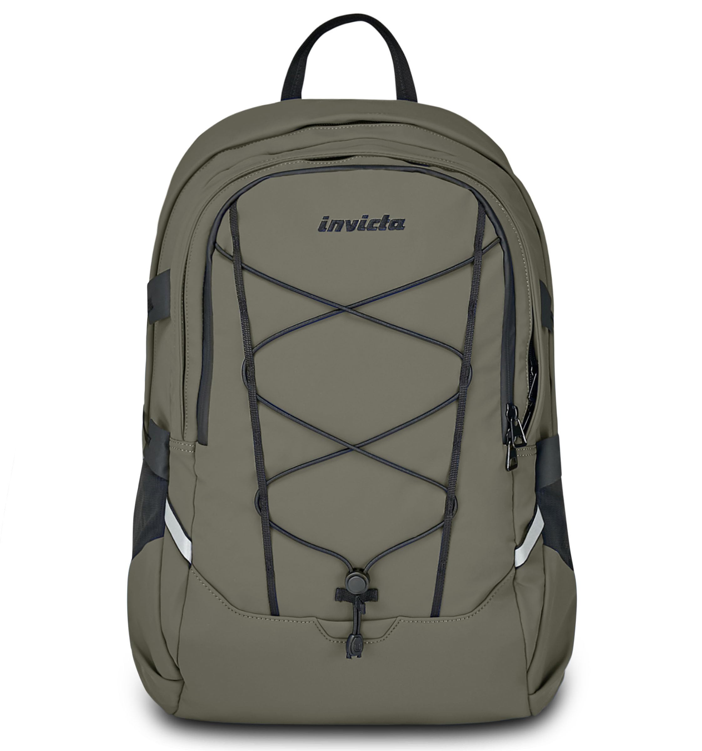 Invicta Invict-Act Plus Work Backpack, Grey, Double Compartment with 14" PC Pocket, Water Bottle Pocket and Reinforced Base, Large and Versatile 29L Backpack for Office and University, for Men and