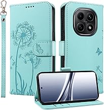 Mobile Phone Case for Xiaomi Redmi Note 15 5G Flip Case Dandelion Case Foldable with Card Slot Mobile Phone Case Protective Mobile Phone Case Leather Wallet Flip Case Cover - Green