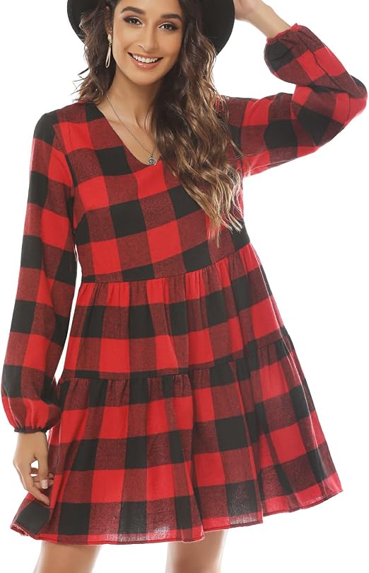 FANCYINN Womens Long Sleeve Buffalo 