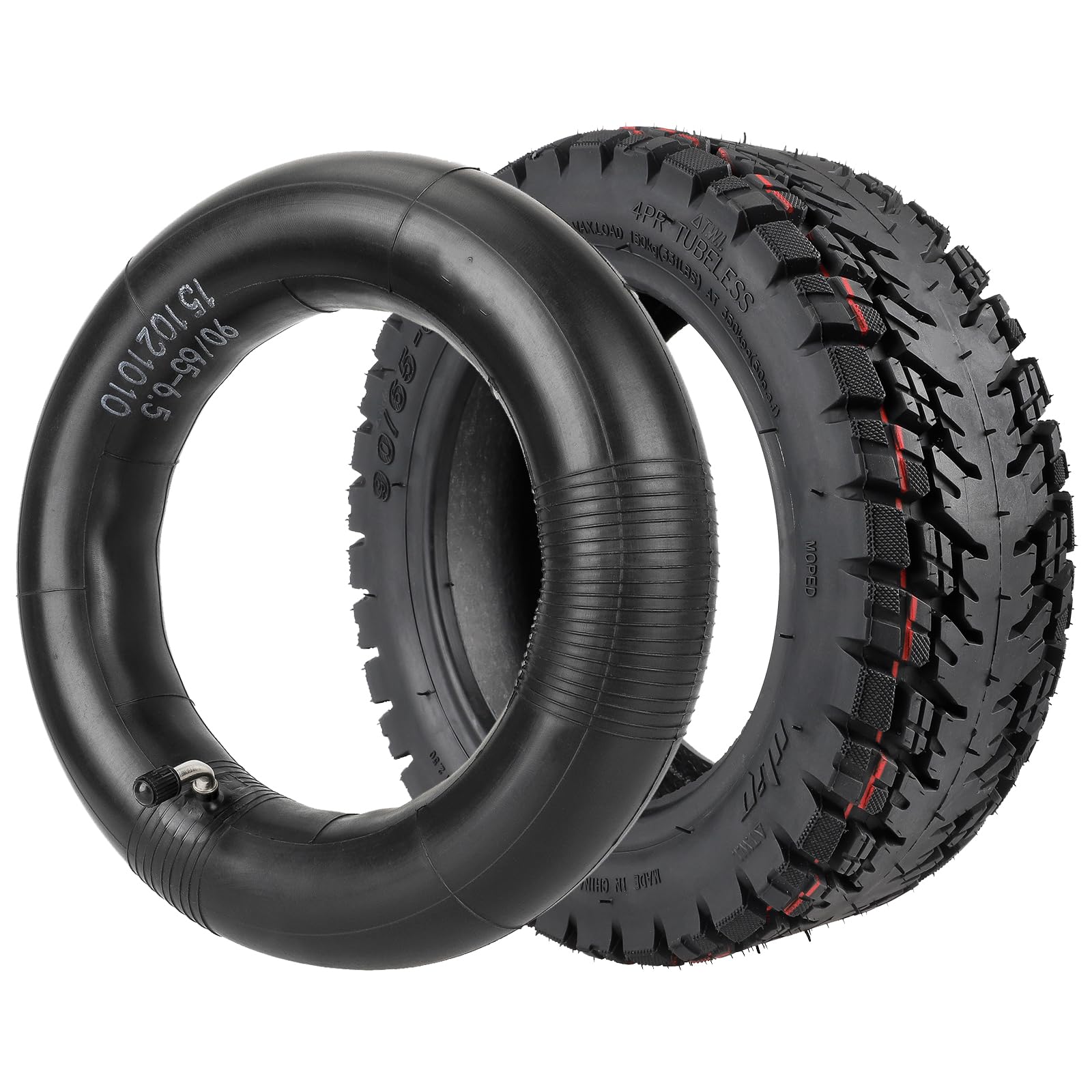 Pneu sans chambre à air 90/65-6,5 avec double épaisseur pour trottinette électrique Zero 11X/Speedual Plus/Dualtron Ultra/Kaabo