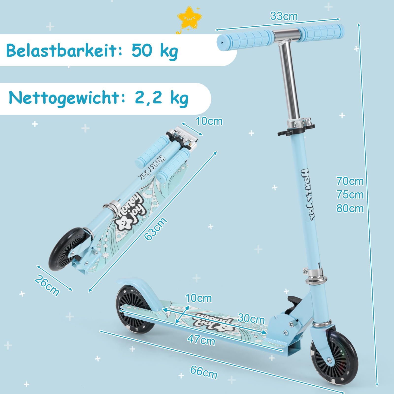 COSTWAY Kinderstep met led-wielen, kinderstep vanaf 4 jaar, in hoogte verstelbaar, kinderstep voor jongens en meisjes (rood