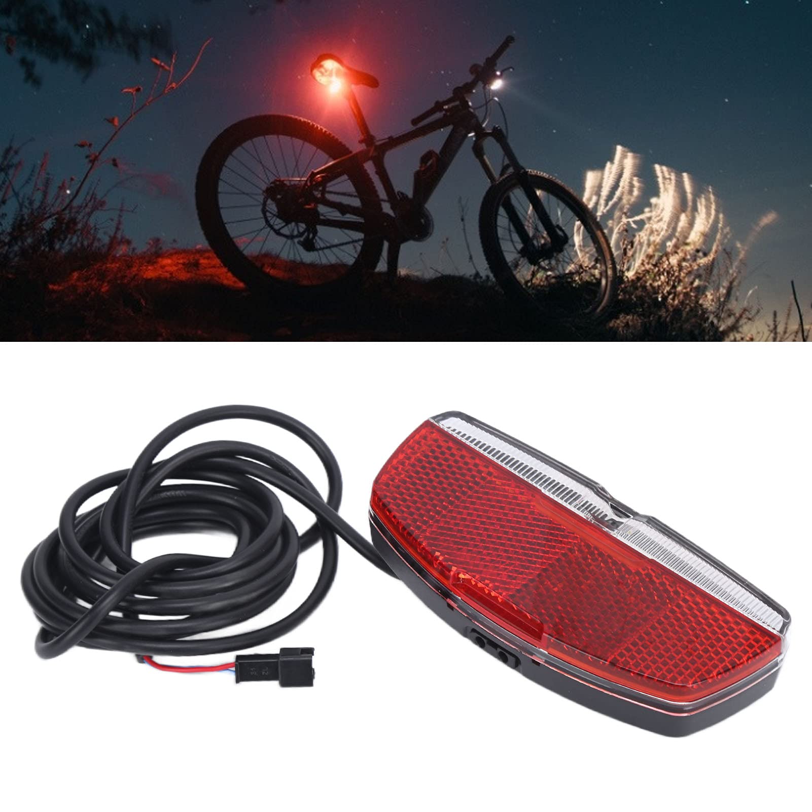 Bike Tail Light,Bicycle Reflectors 6V‑48V Universal Ultra Bright LED  Warning Bike Rear Light Bike Cycling Safety Warning Reflectors