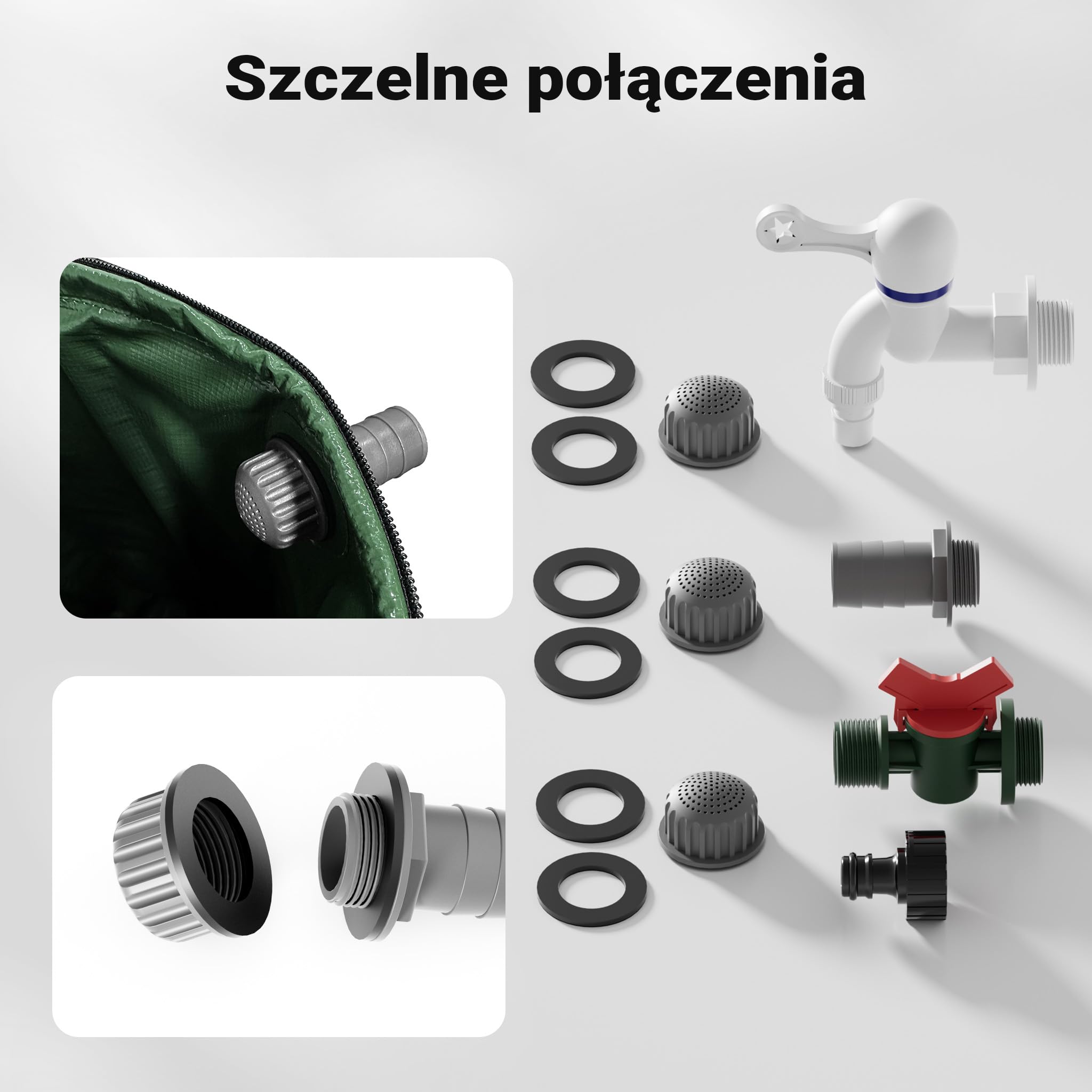 Wiltec Zbiornik na deszczówkę o pojemności 250 l, średnicy 60 cm i wysokości 88 cm, z pokrywką i kranem, beczka składana z tkaniny PVC 1000D na wodę