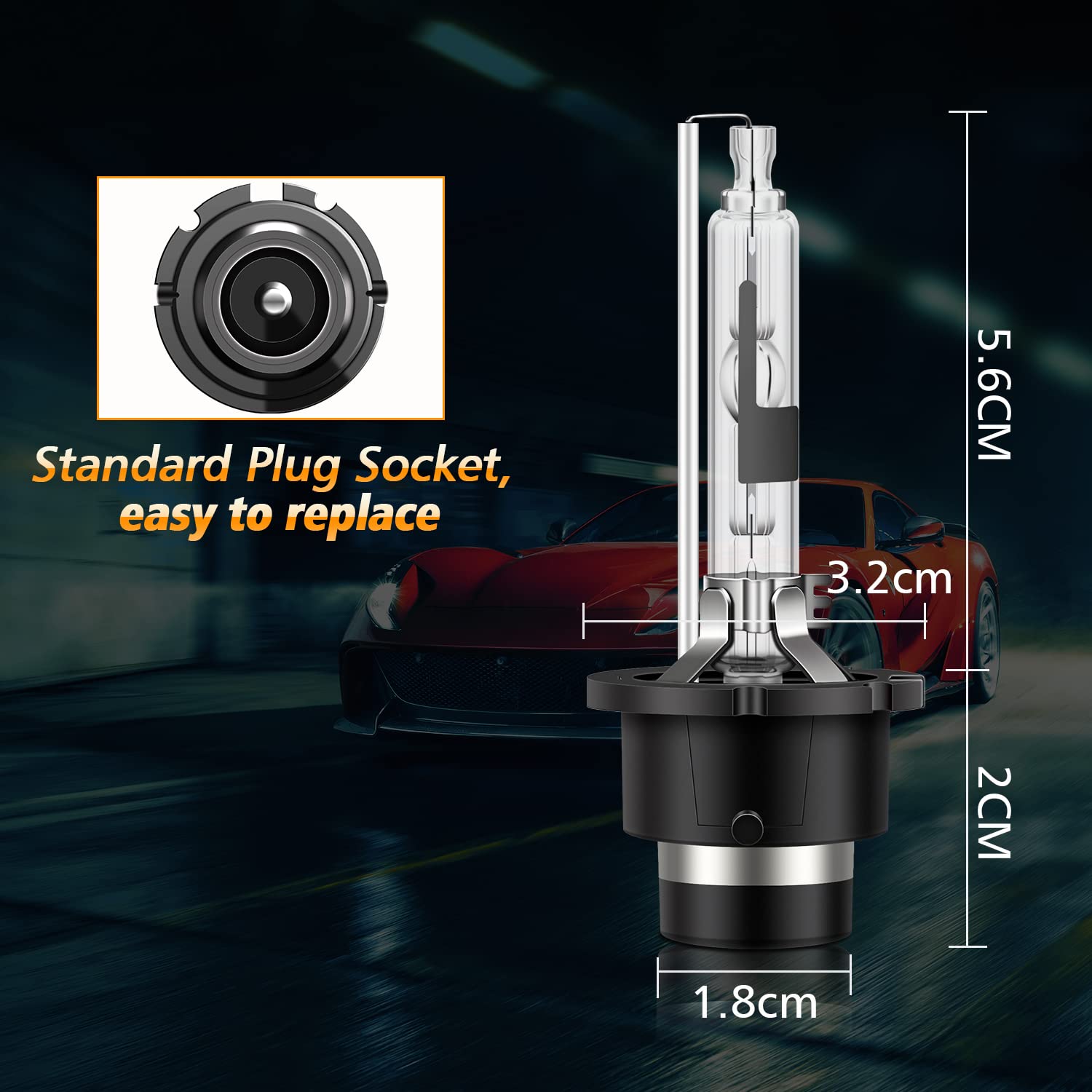 D2R, lampadine allo xeno da 35 W, 6000 K, colore bianco diamante, ultra luminose, conversione allo xeno, kit di retrofit Bi HID Xenarc, set di 2
