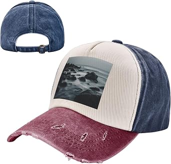 Baseball Cap Adjustable Dad Hats for Men Women Cotton Baseball Hat Black rocks on The water Golf Hats Classic Dad Cap