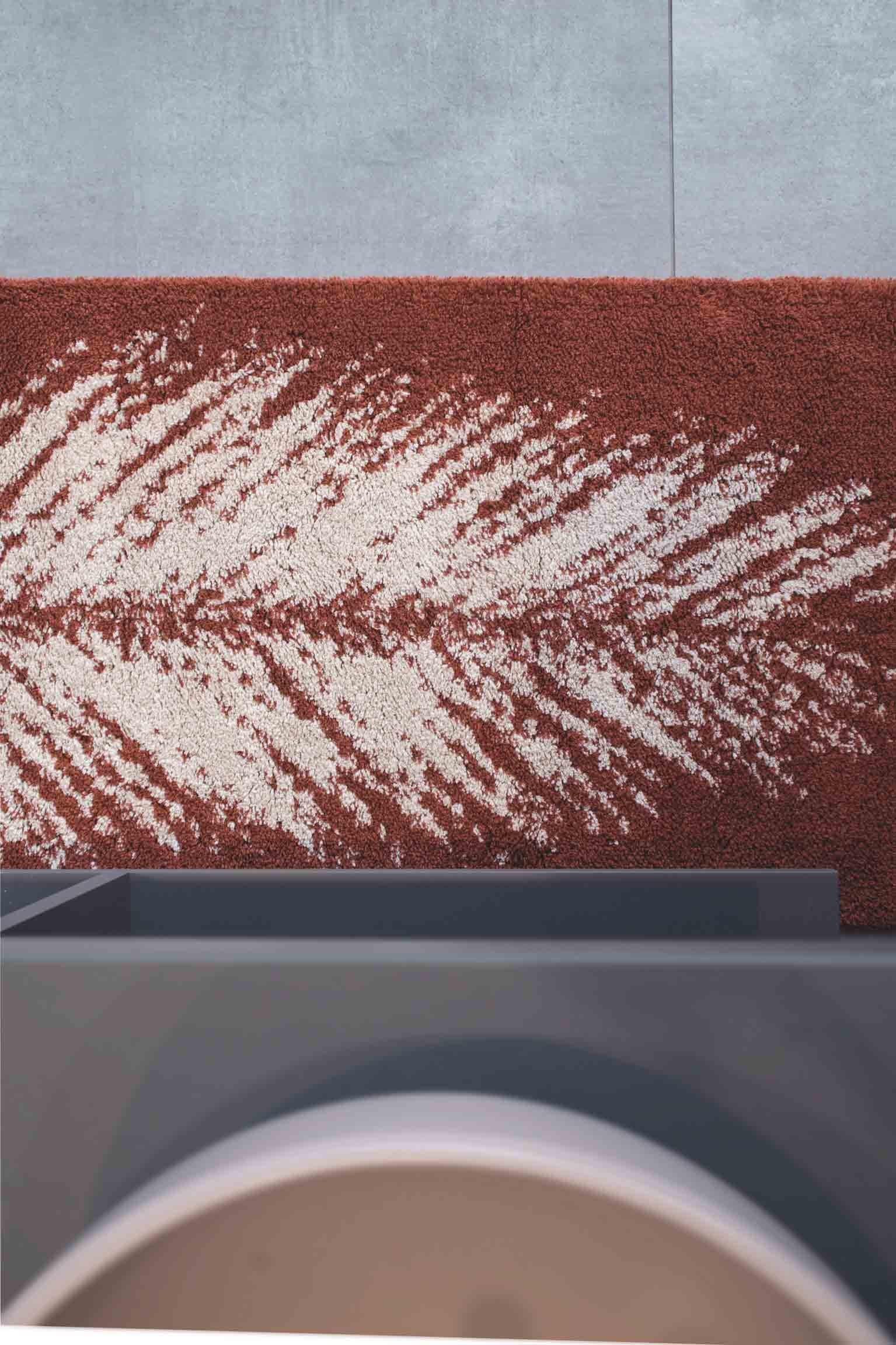 Casatessile Alfombra de baño Antideslizante Plume Alfombra de baño de algodón Lavable con Plumas - Verde Salvia