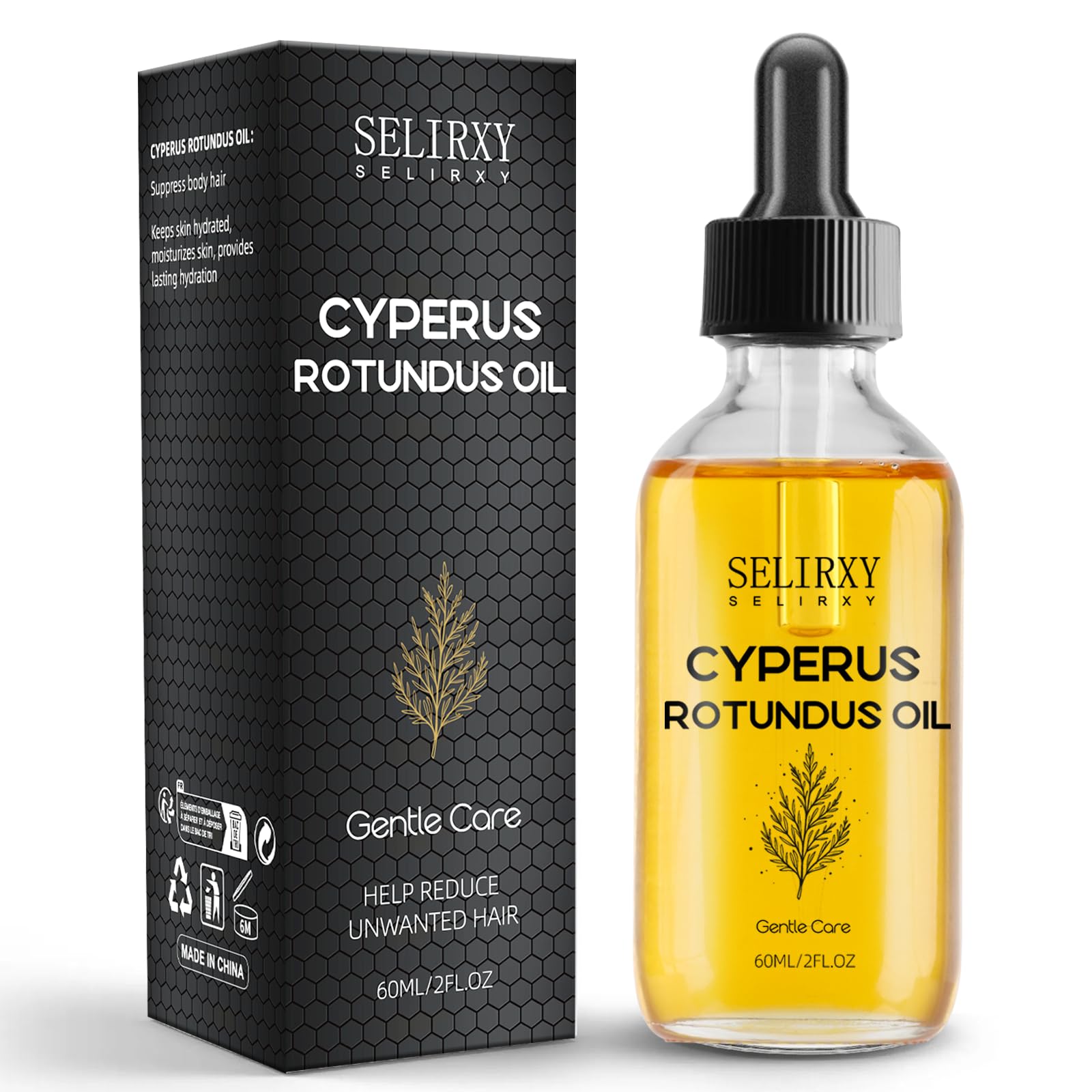 Nodfens Cyperus Rotundus Oil For Hair Removal, 60ML Pure Natural Cypress Rotundus Oil For Reducing Body Hair Growth, Moisturizing & Soothing Organic