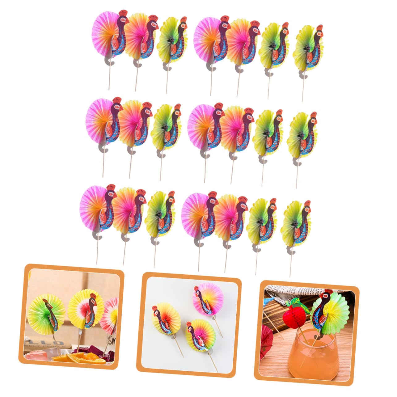 Alipis 300 Pièces Parapluie Cocktail Pics Parapluie en Papier Fournitures de fête d'été Kitchen Gadgets Outils de Cuisine Boissons breuvages décor Pics à Cocktails Porte-gobelet Parapluie