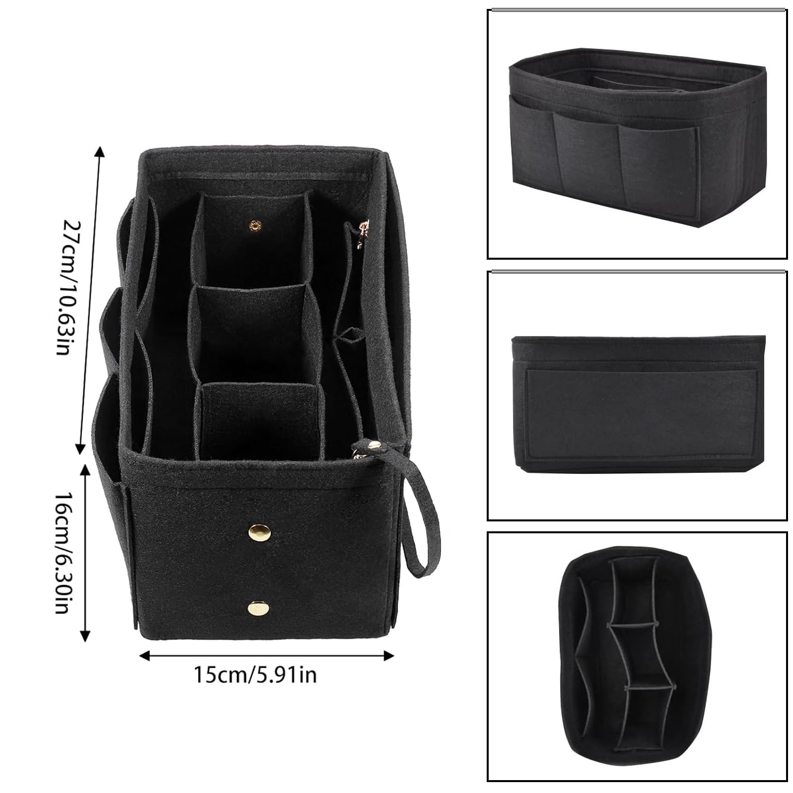 Organizer Per Borsa In Feltro - Tasca Rimovibile E Portachiavi - Multitasche Per Ordine - Foto 9