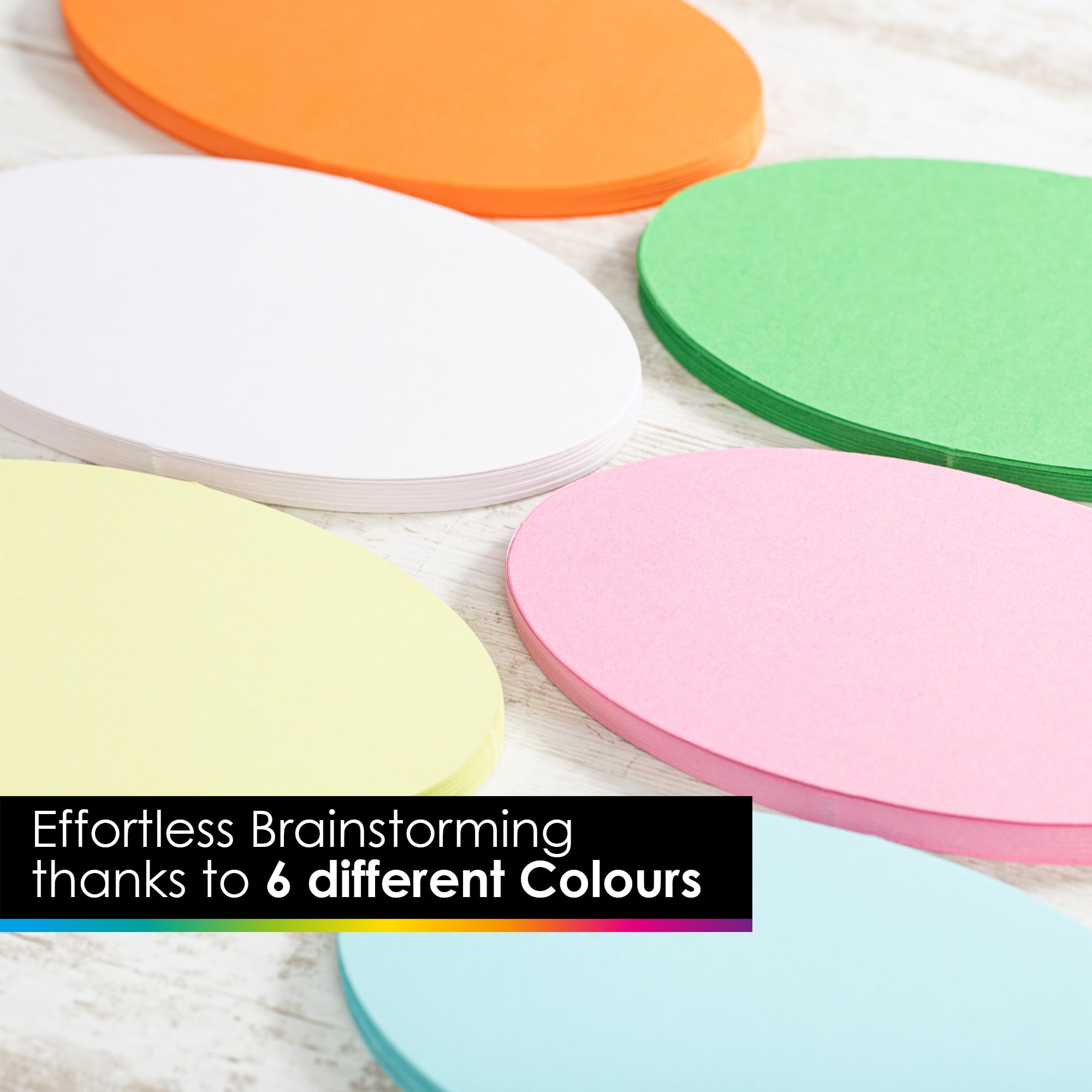 OfficeTree 750 x Moderation Card Set, Pastel Colours, Round