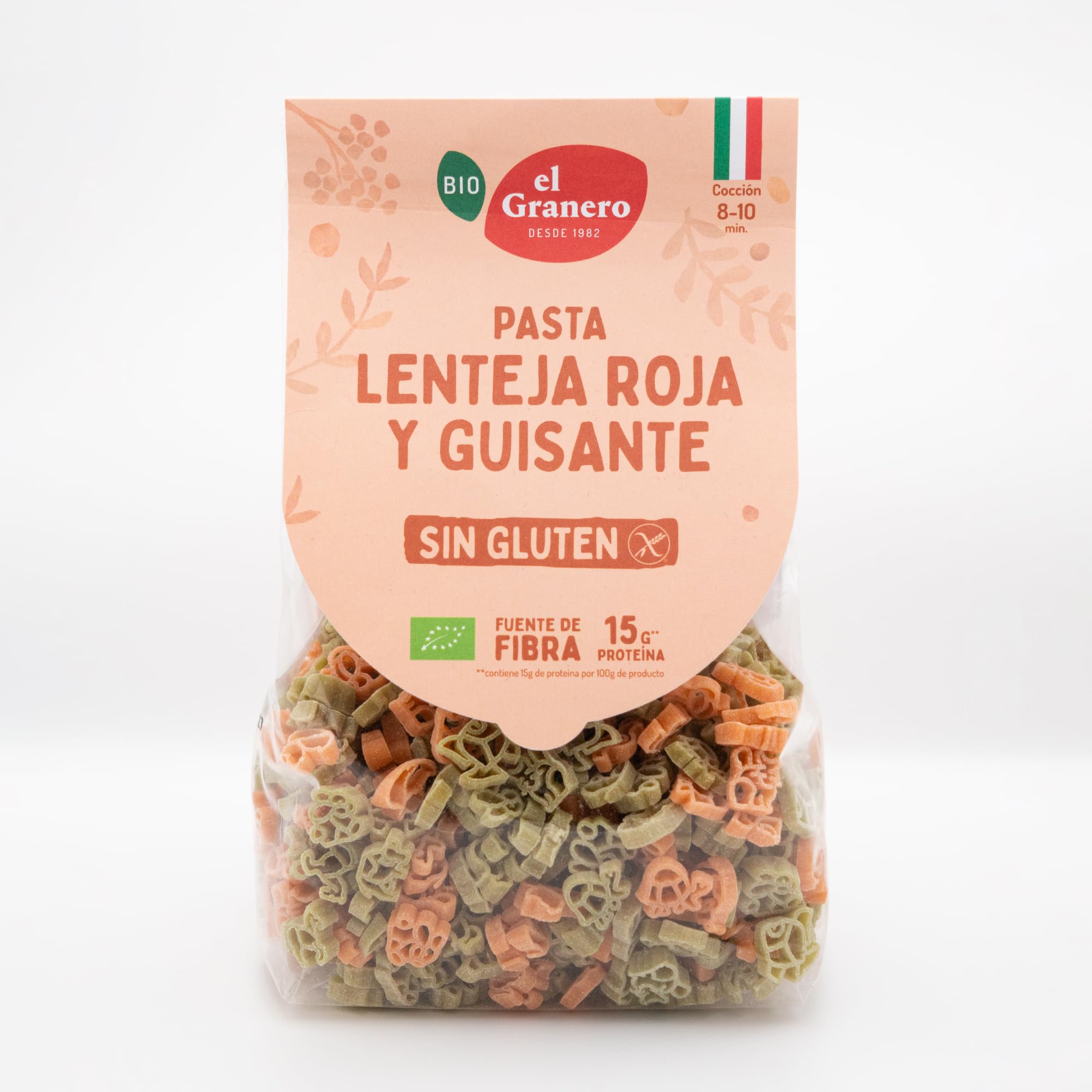 Pasta Lenteja y Guisantes Sin Gluten Bio - EL GRANERO INTEGRAL Apto Veganos