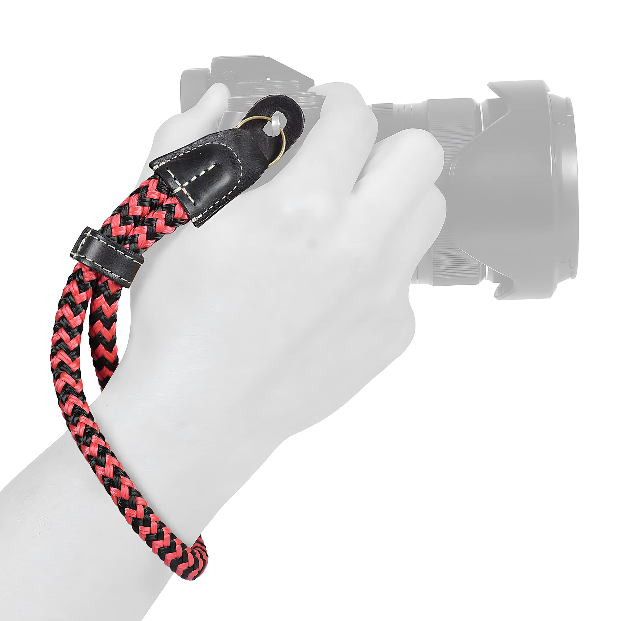 Atmungsaktives Kamera-Armband Aus Baumwolle – 230x12 Mm, Handgeflochten, Mit Metall-Schnalle