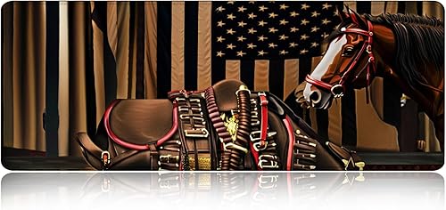 Miniatura 8 de Alfombrilla de mouse grande para juegos, diseño de bandera estadounidense de grano de madera, caza, ciervos, base de goma antideslizante, adecuada