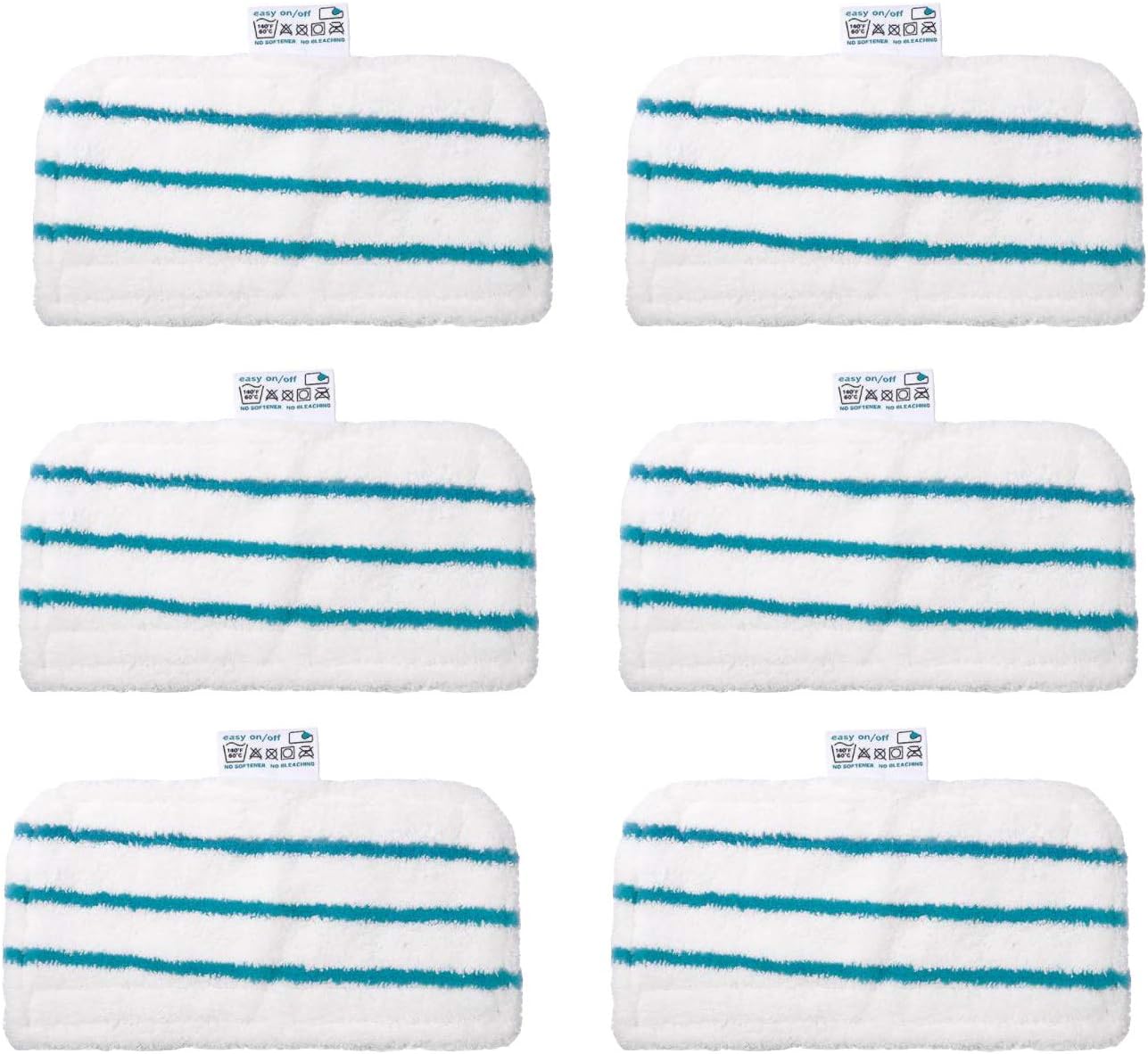 6 Pack Washable Mop Pads Replacements Compatible with Black + Decker Steam Mop (compares to SMP20). Fits: 1600 Series, HSMC1300FX HSMC1321 HSMC1361SGP BDH1855SM BDH1760SM BDH1765SM BDH1720SM BDH1725SM