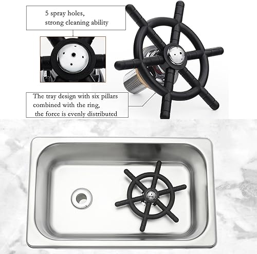 Vista 14 de DIBTSA Enjuagadora para jarra, lavadora automática de vasos de vidrio, limpiador de tazas de té con leche de acero inoxidable, para el hogar