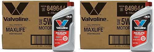 Vista 43 de Valvoline - Aceite de alto millaje 150 K con MaxLife Plus Technology, SAE 5W-20, 1 cuarto de galón