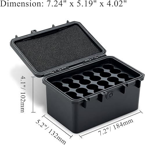 Vista 63 de KIWIFOTOS 14 Slots 18650 Battery Organizer Case Protective Hard Storage Case Shockproof 18650 18350 Battery Holder Box Batteries Container Caja