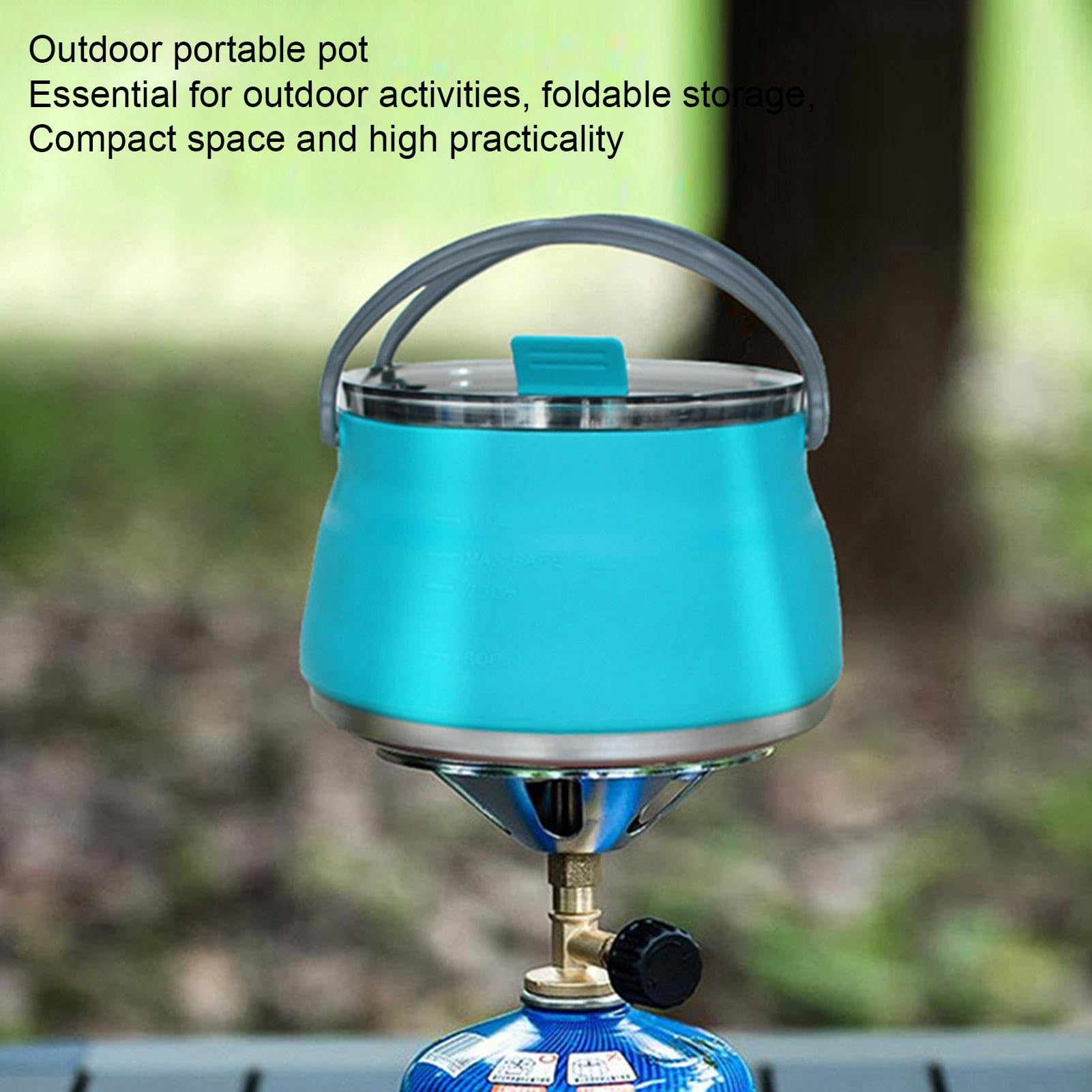 Opvouwbare waterkoker, opvouwbare waterkoker, siliconen theeketel, campingreiswaterkoker, draagbare waterkoker voor het koken van water, thee en koffie, zachte theepot