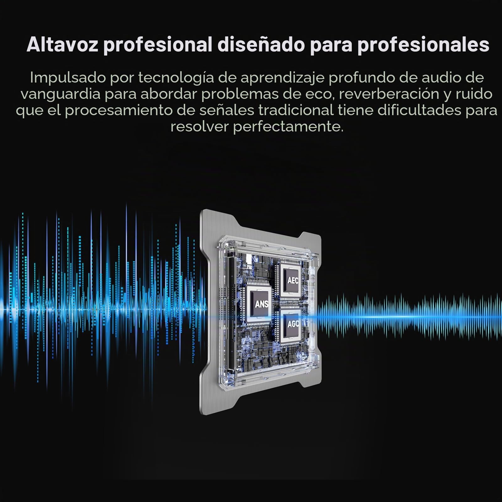 NUROUM A35 Altavoz Conferencias con Micrófono, Cancelación de Ruido Potenciada por IA, Pastilla de 32 kHz, en Cadena para Hasta 20 Personas, Altavoz Bluetooth/USB Compatible con Zoom/Teams/Google Meet