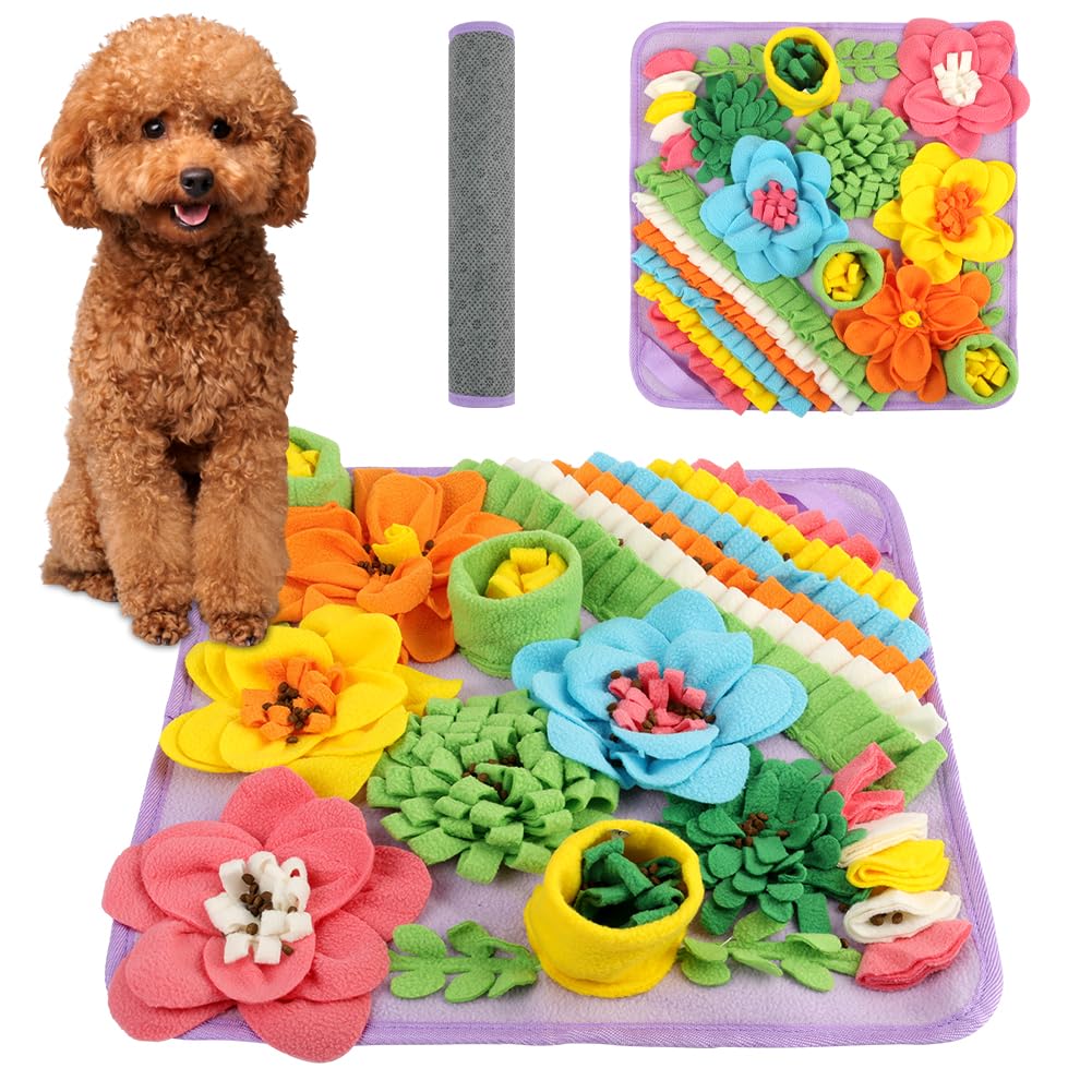 OSDUE Tappeto Olfattivo Cane, 39cm Foraggiamento Tappeto per Cani Addestramento Foraggiamento di Animali Lavabile Antiscivolo Tappetino Puzzle di Snuffle Giocattolo per Cani Attivazione Mentale Cane