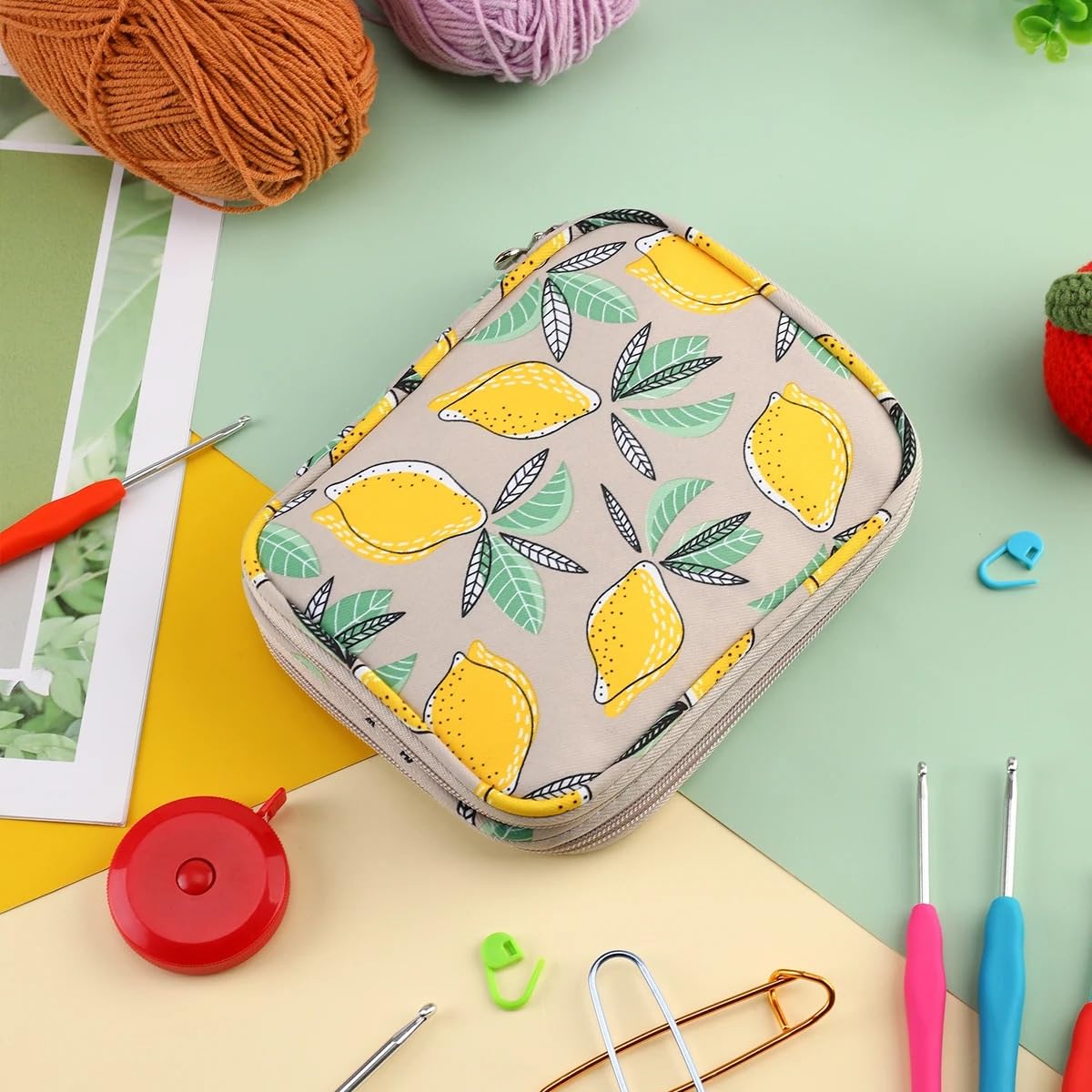 Nowy pusty zestaw dziewiarski etui organizer torba igły dziewiarskie torba do przechowywania igieł nożyczki narzędzia do szycia zestaw akcesoriów torba prezent (styl-L)