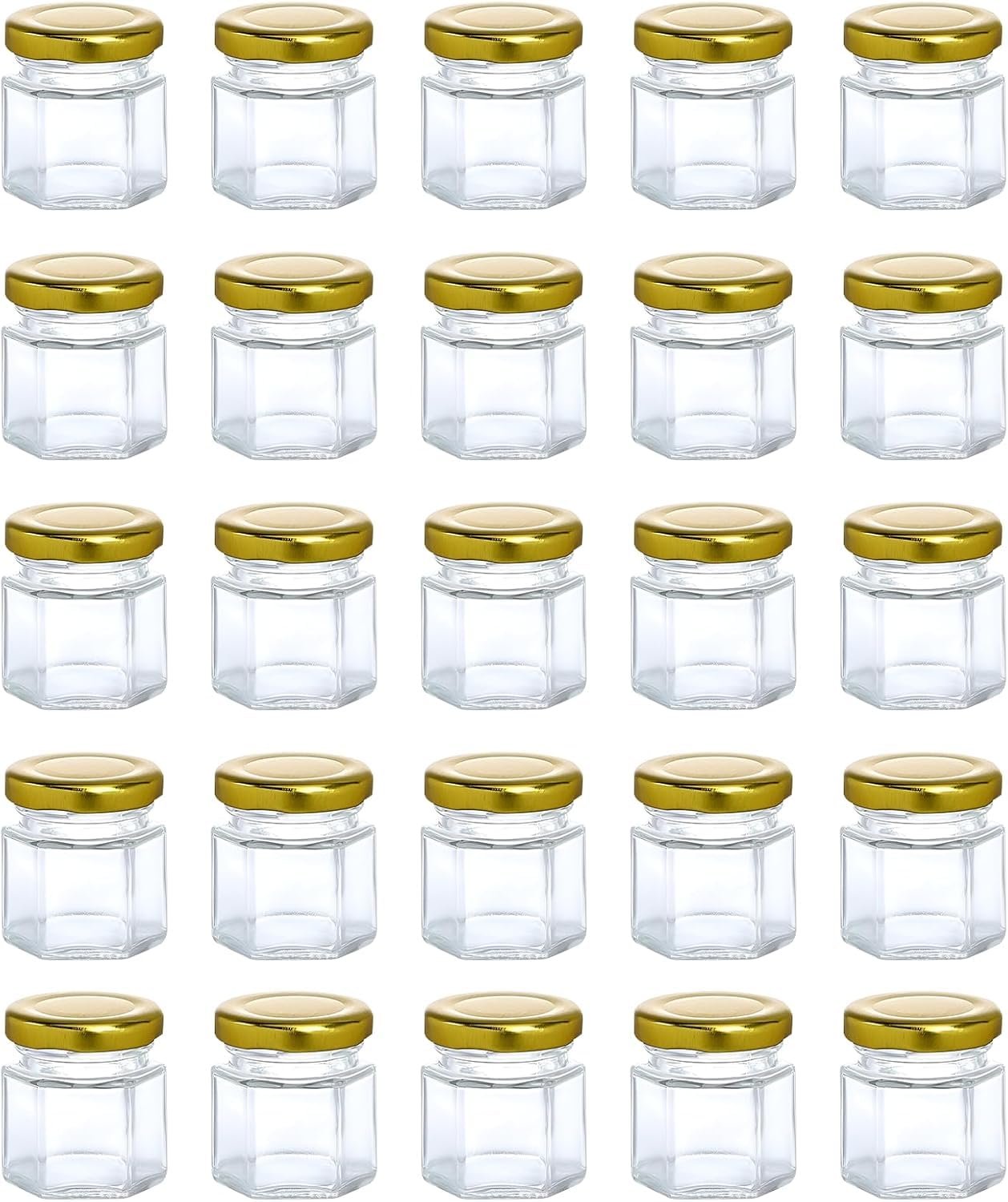 ATEK Little Glass Jars with Lids 30Pcs,45ML Mini Jam Condiment Jars with Airtight Twist Lid Leak Proof Sealed Small Glass Jars with Metal Lid Reusable Mason Jars for Acid Vinegar Honey Fruits Nuts