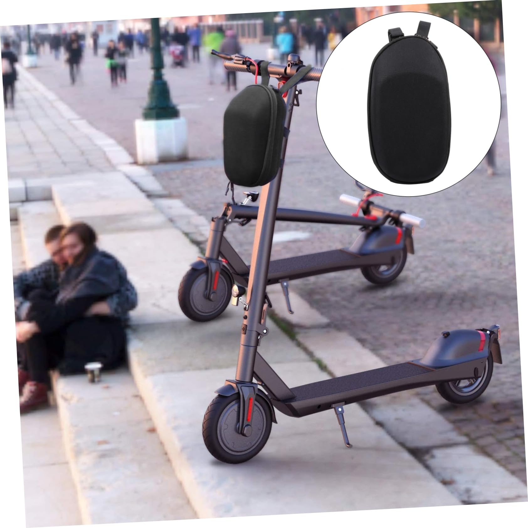 HANABASS Borsa Manubrio Bicicletta Anteriore 1-2l in Pvc Eva Nera | Portatile e Leggerissima, per Uscire in Bici, Protezione per Oggetti, Stile Moderno