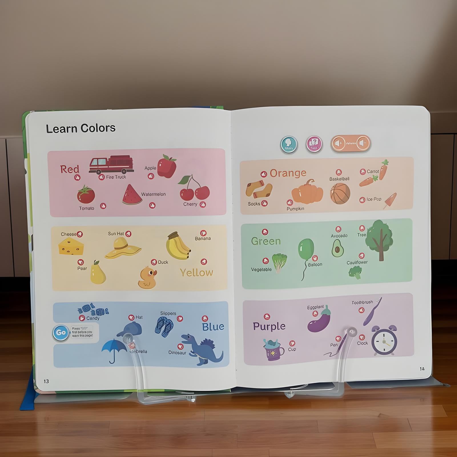Talking Word Book , Educational Interactive Books, English Words Learning Tool, Fun Sound Learning Toy, Language Development Aid for Children, Preschoolers, 7.8x10.55 inches