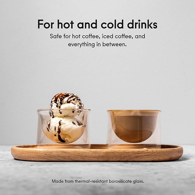 Vasos Latte FLUR (Juego de 2) - Vidrio Borosilicato Doble Pared - 7 oz - Ámbar miniatura 2