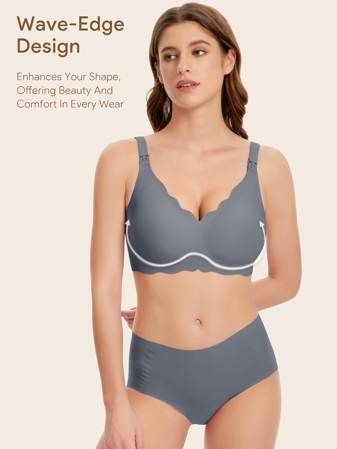 Angelhood Nursing Bras for Breastfeeding Ultra Comfort Seamless Maternity Bra Wireless Pregnancy Bralette with Extra Extender - Image 3