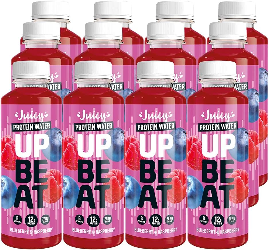 UPBEAT Juicy Protein Water 12x 500ml | High Protein, Zero Sugar, Energising B Vitamins