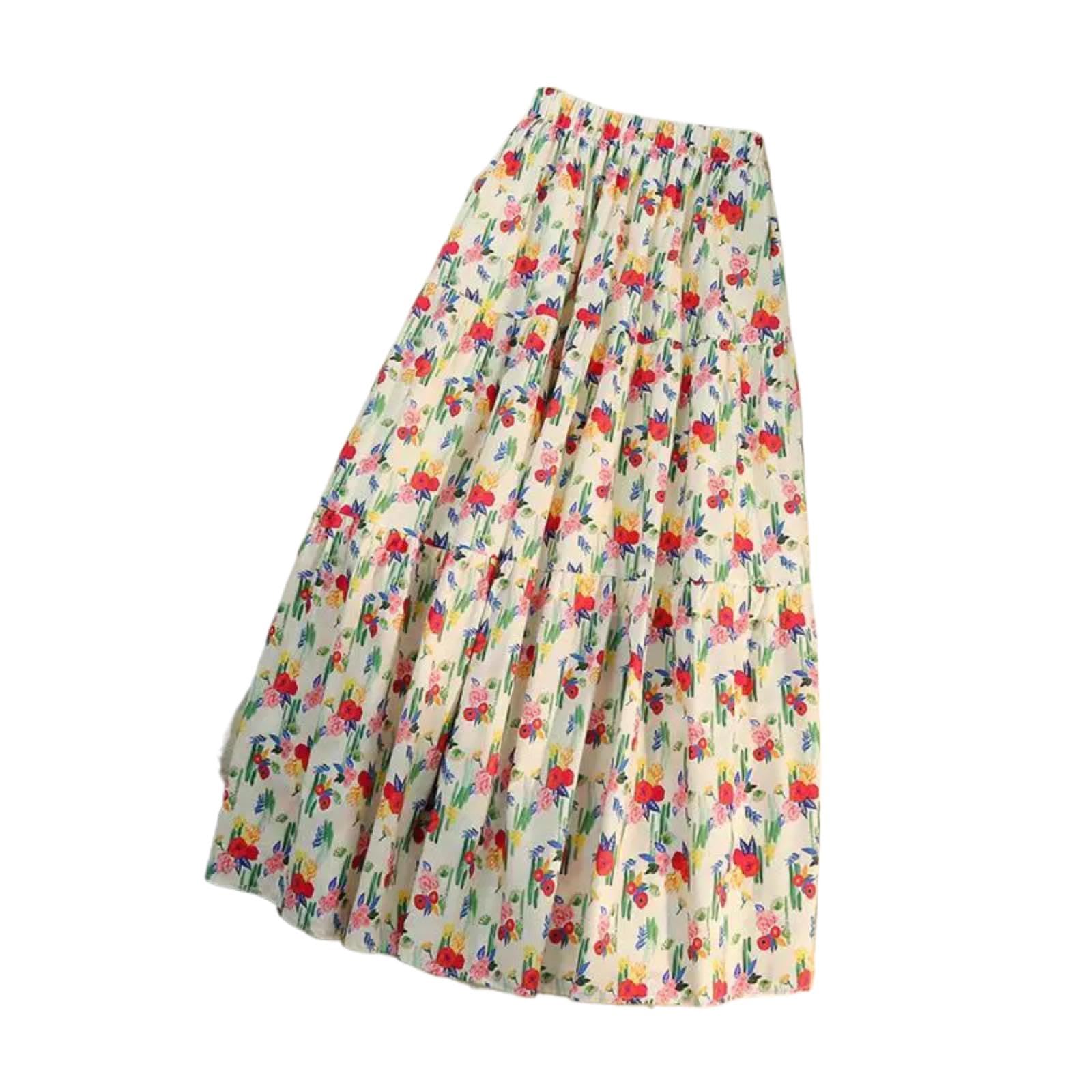 Falda Mujer Larga Cintura Alta Elástica Plisada Skirt Faldas Largas Plisadas De Corte A para Mujer