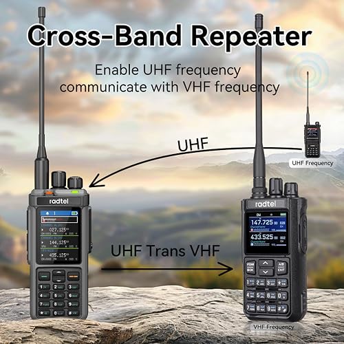 Radtel RT-880G GPS APRS Ham Radio 10W Walkie Talkie Portable CB Radio 1024 Channels HF SSB Rx with Cross-Band Repeater, 2.4 Inch Color Display, 2400mAh Rechargeable Battery, - 3