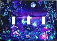 Vista 601 de Vista de ventana, isla tropical, playa, palmeras, cielo soleado, cubierta de interruptor de luz de palanca individual, placa decorativa de pared