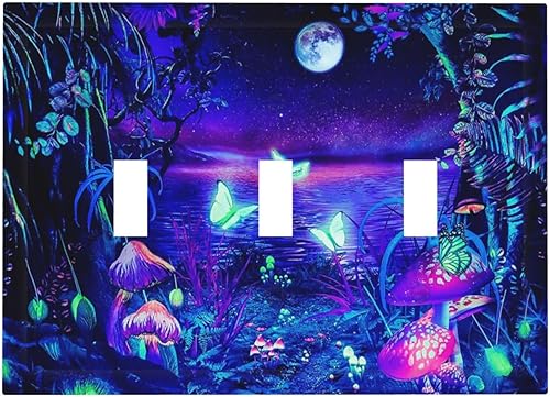 Miniatura 601 de Vista de ventana, isla tropical, playa, palmeras, cielo soleado, cubierta de interruptor de luz de palanca individual, placa decorativa de pared