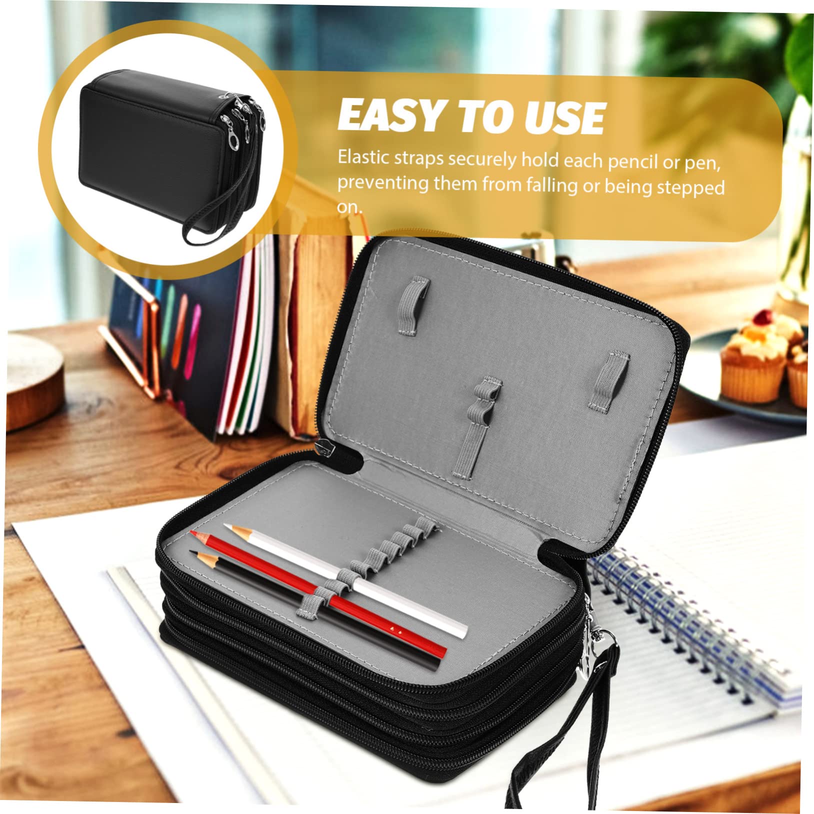 NUOBESTY Borsa Astuccio Capacità Organizer Per Cancelleria Strati Pu Per Scuola e Ufficio Per Matite e Acquerelli