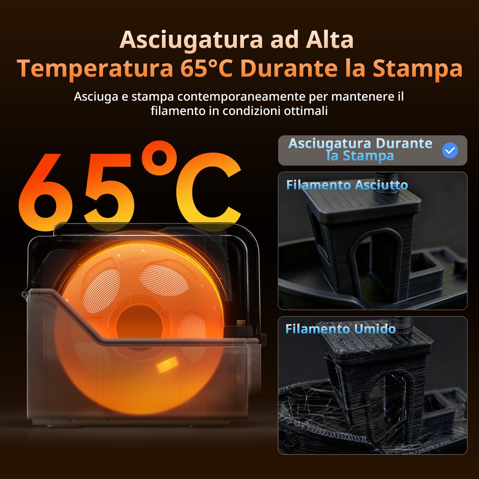 Anycubic ACE 2 Pro, Stampa Multicolore, con Asciugatura Attiva a 65 °C, Alimentazione Stabile del Filamento, per Kobra X, Kobra S1, Kobra S1 Max, Non Compatibile con ACE Pro