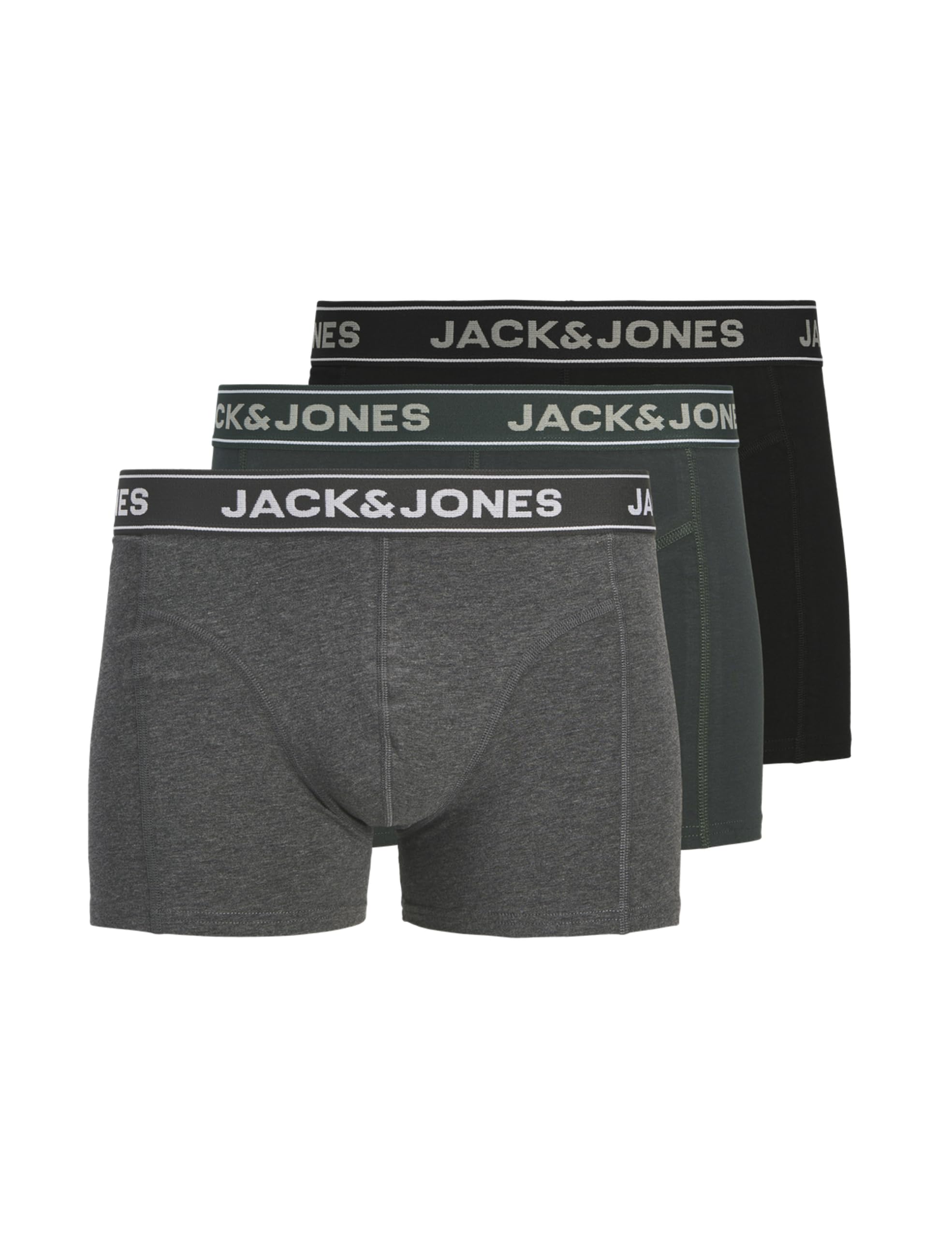 JACK & JONES Men's Jacblack Friday Trunks 3 Pack (Pack of 3), Dark grey blend, XL