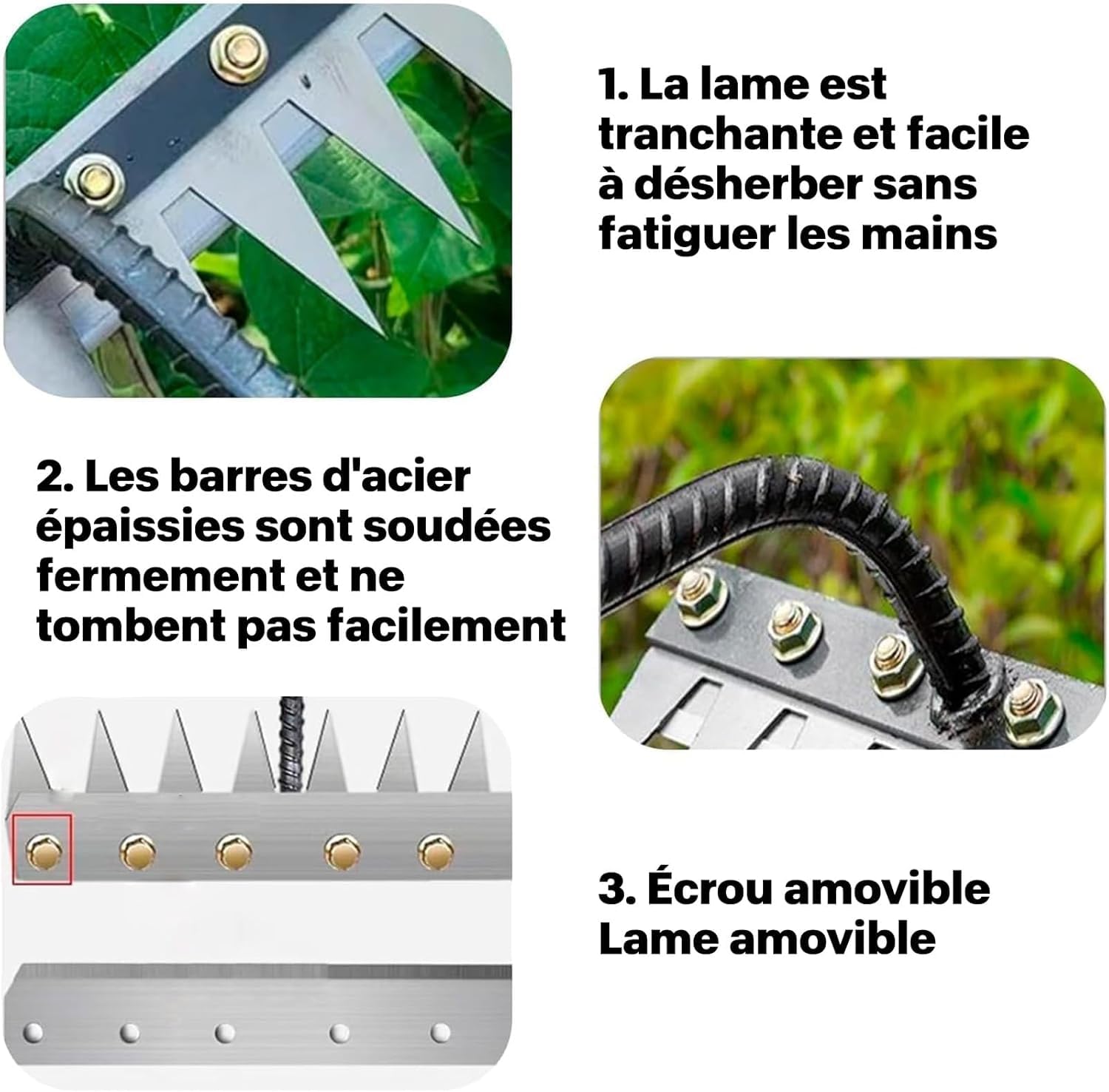 Rateau De Désherbage Berthaus, 5/6/7/8 Dents Rateau Bertaus, Râteau De Jardin en Métal Très Résistant, Outil De Râteau De Désherbage pour Désherber/Ameublir/Semence (8 Dents)